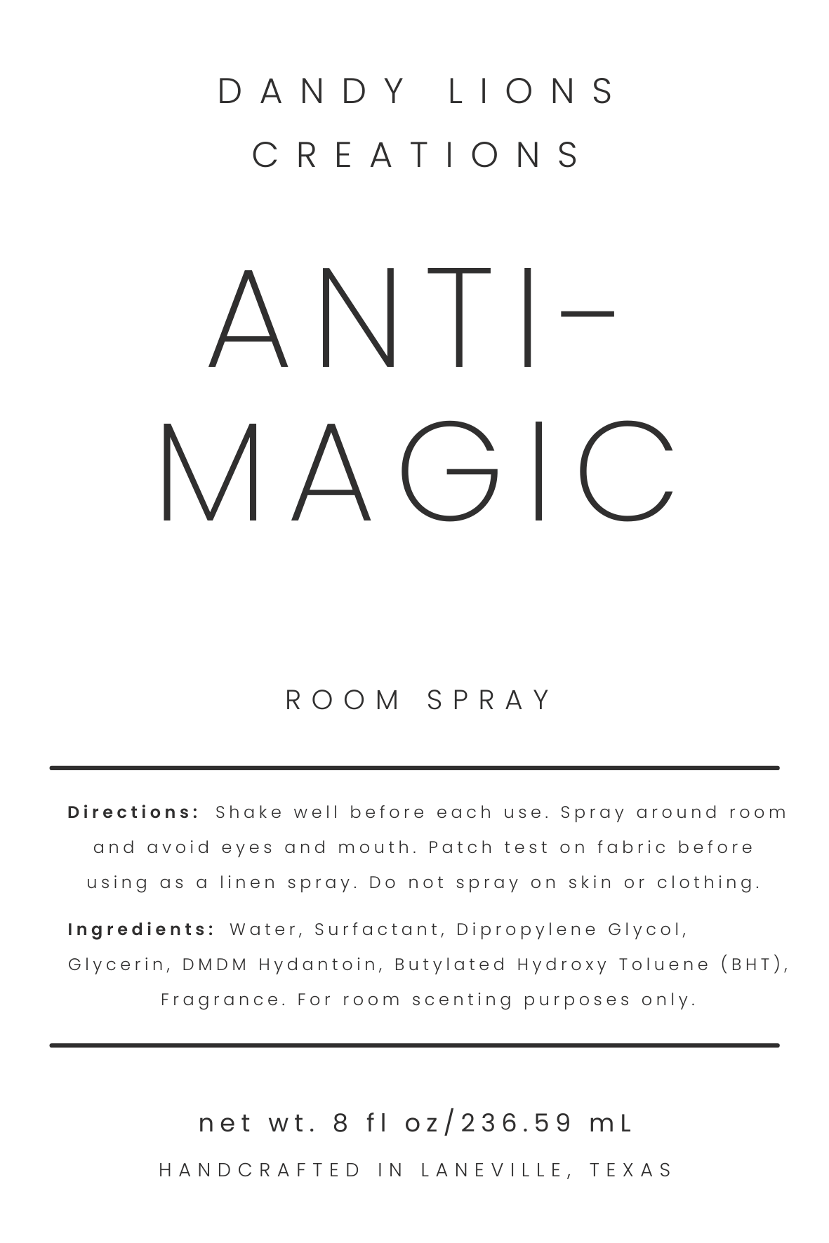 Anti-Magic room spray