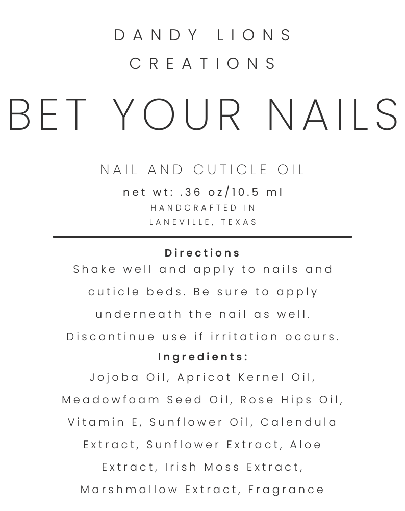 *NEW SCENT * Bet Your Nails nail and cuticle oil