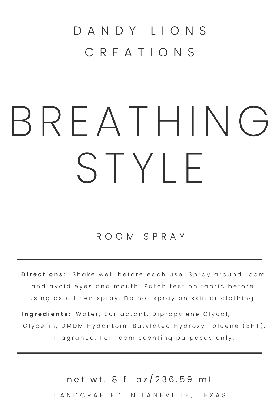 Fighting Style room spray