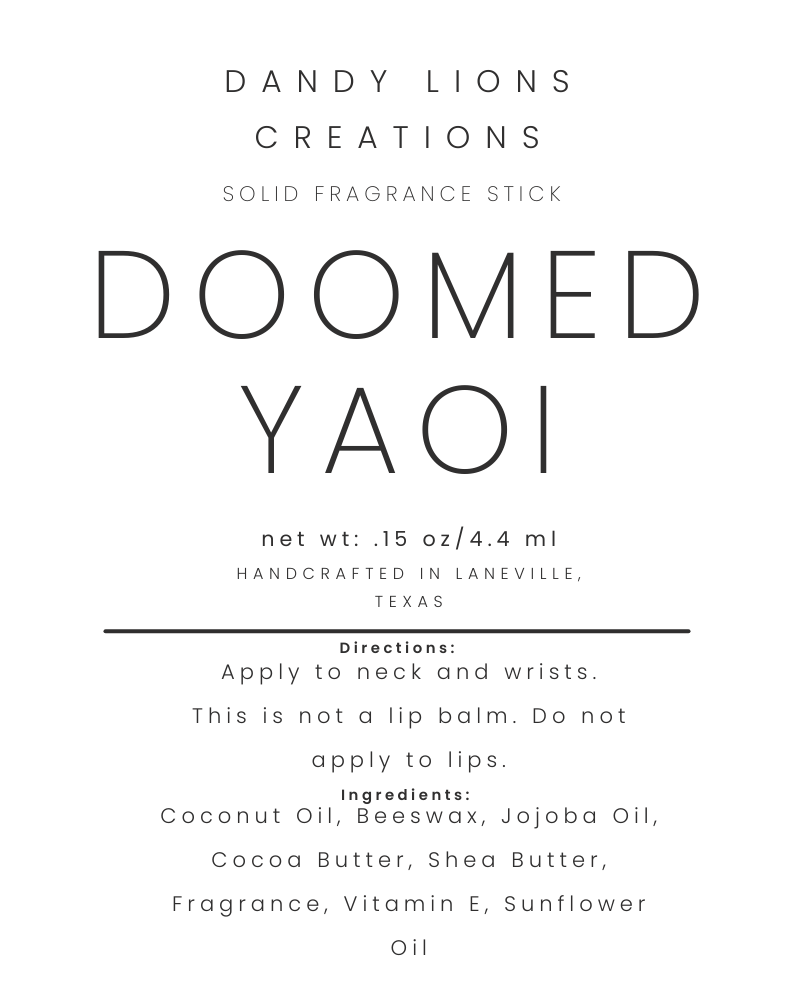 Doomed Yaoi solid fragrance stick