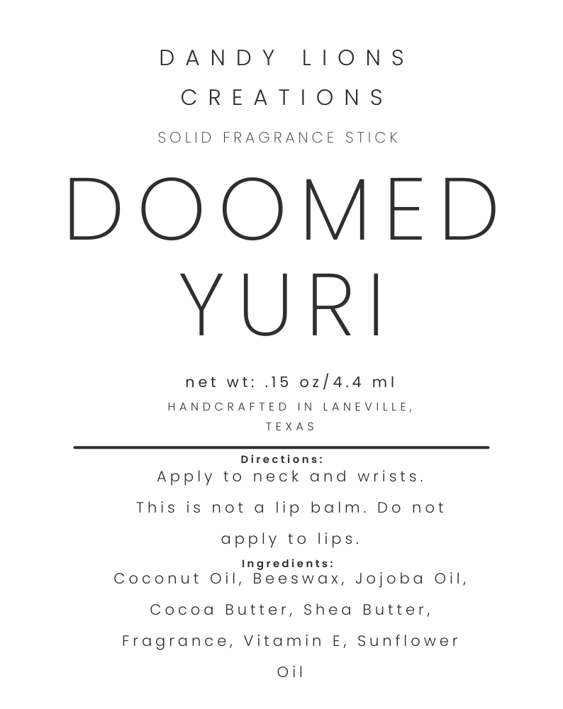 Doomed Yuri solid fragrance stick
