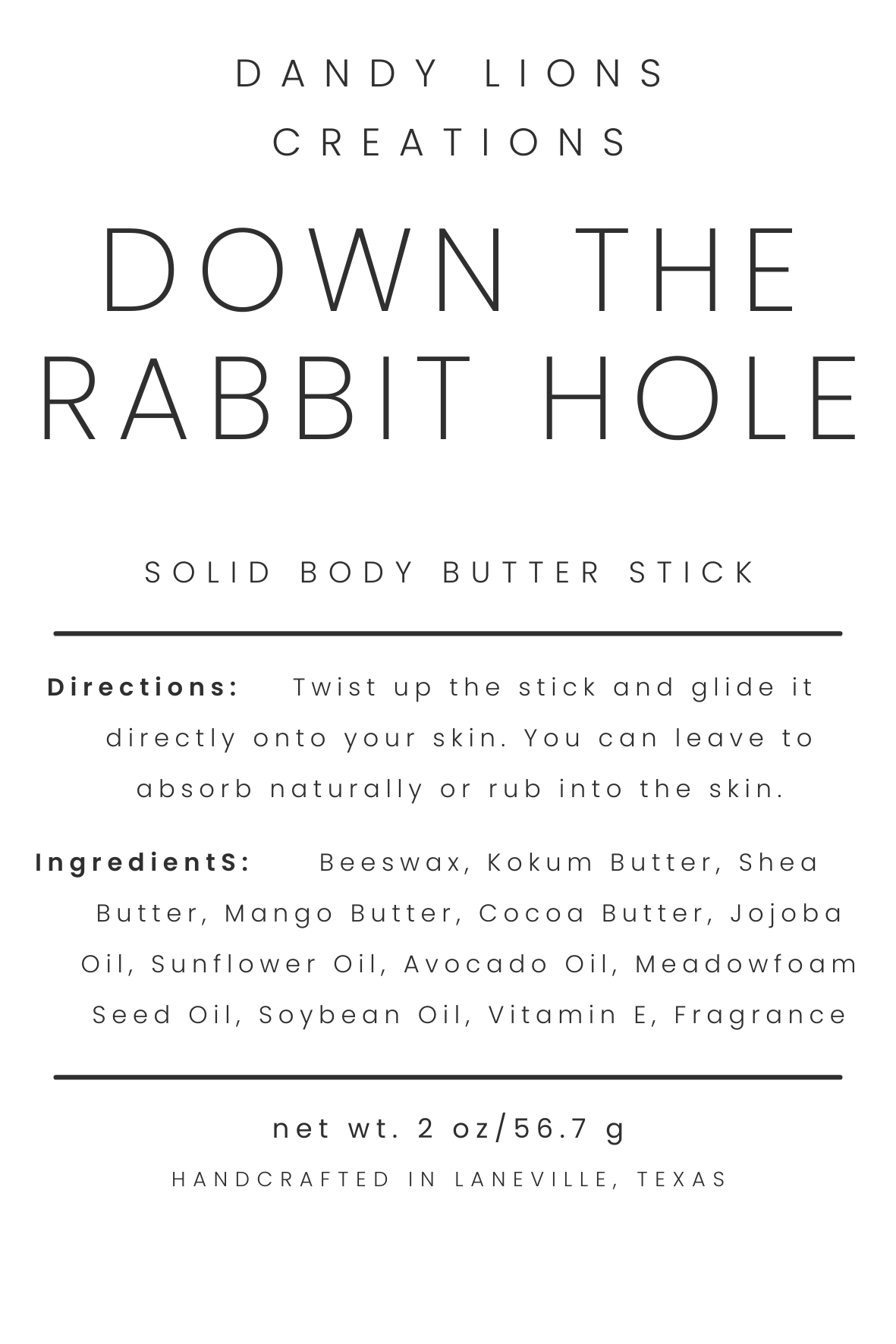 Down the Rabbit Hole solid body butter bar