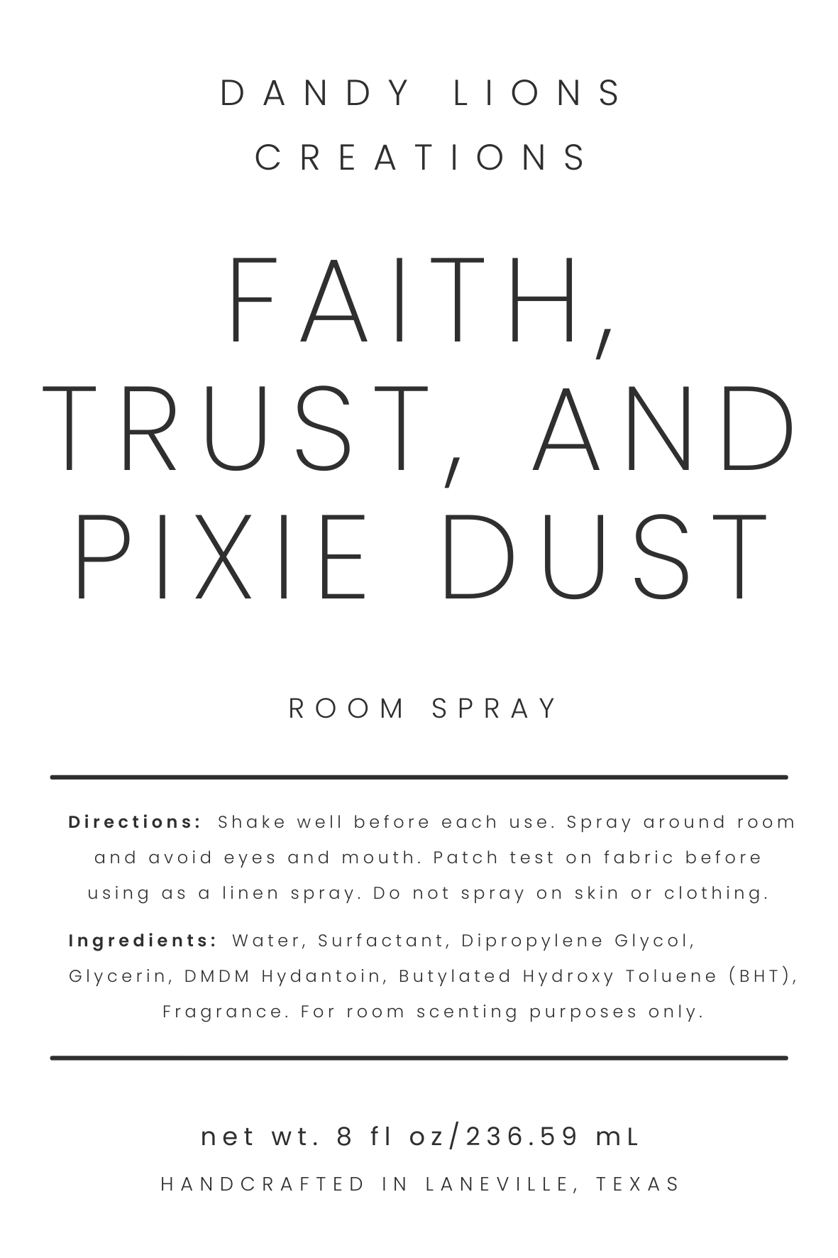 Pixie Dust room spray
