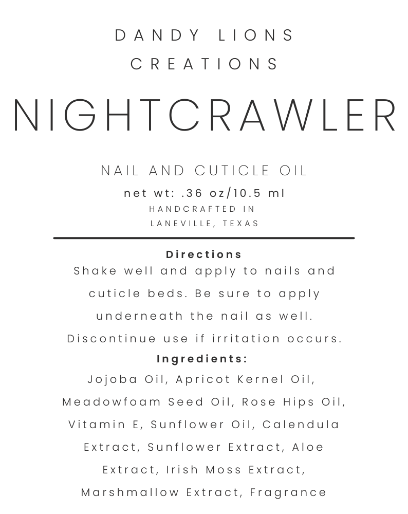 Crawler nail and cuticle oil