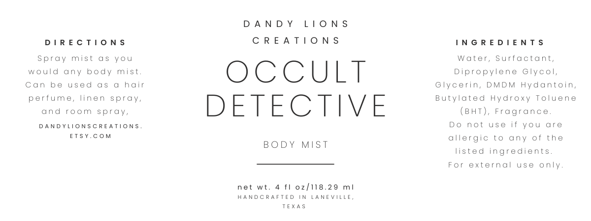 Occult Detective body mist