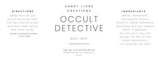Occult Detective body mist