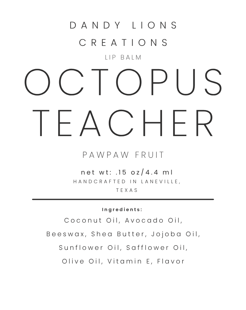 Octopus Teacher lip balm