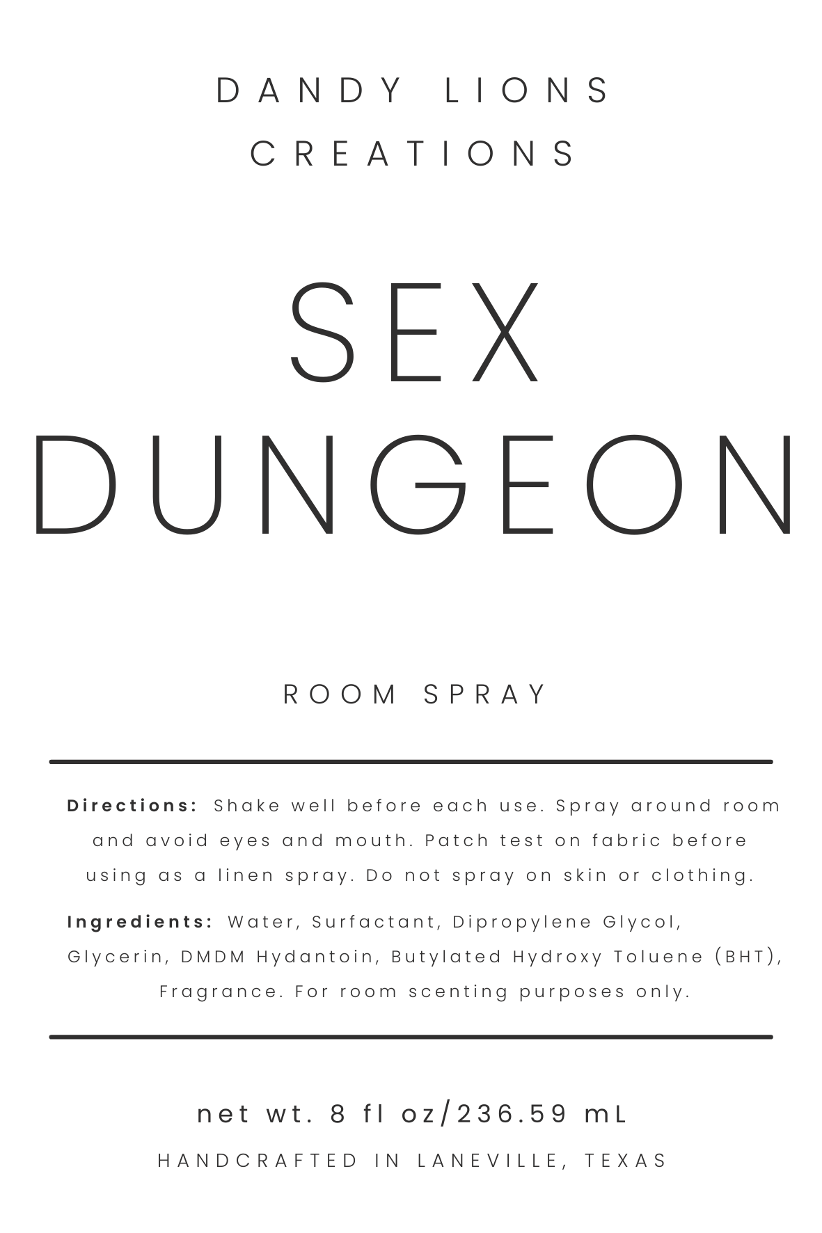 Sex Dungeon room spray