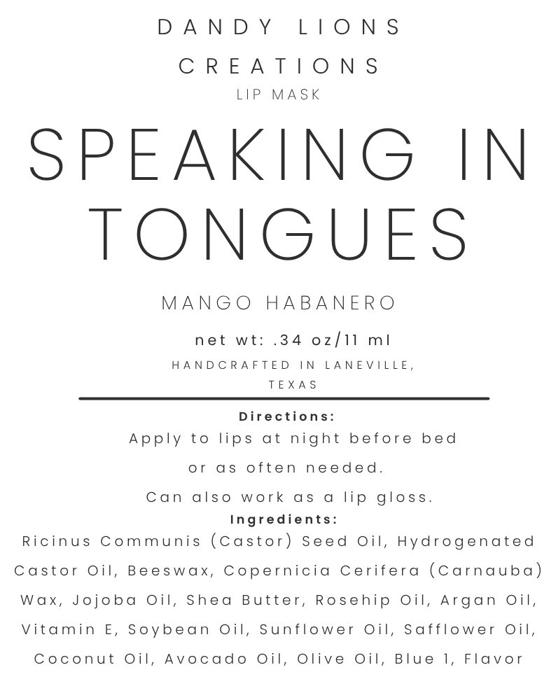 Speaking in Tongues lip mask