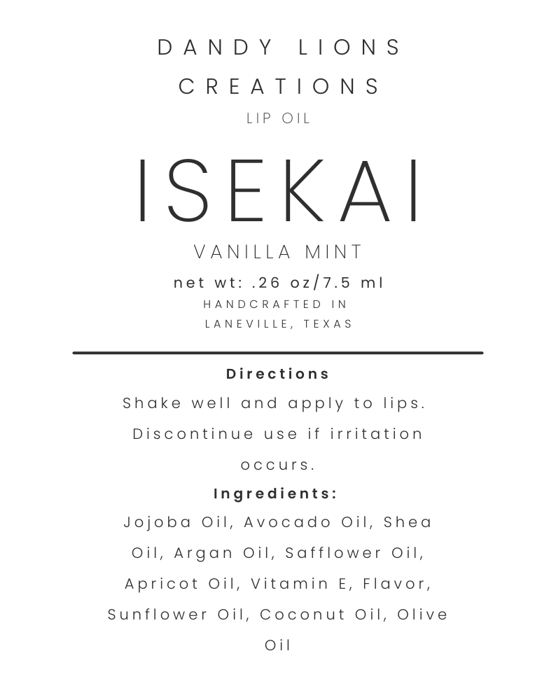 Isekai lip oil