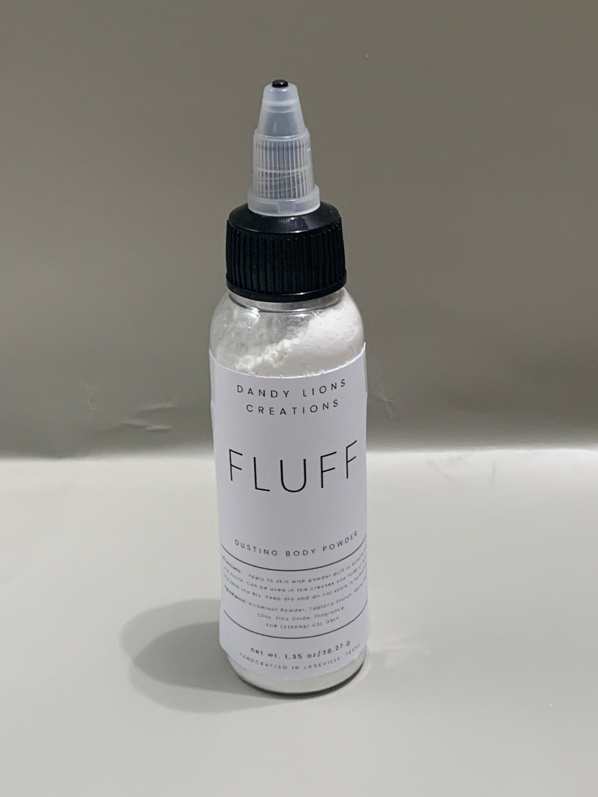 Fluff dusting powder