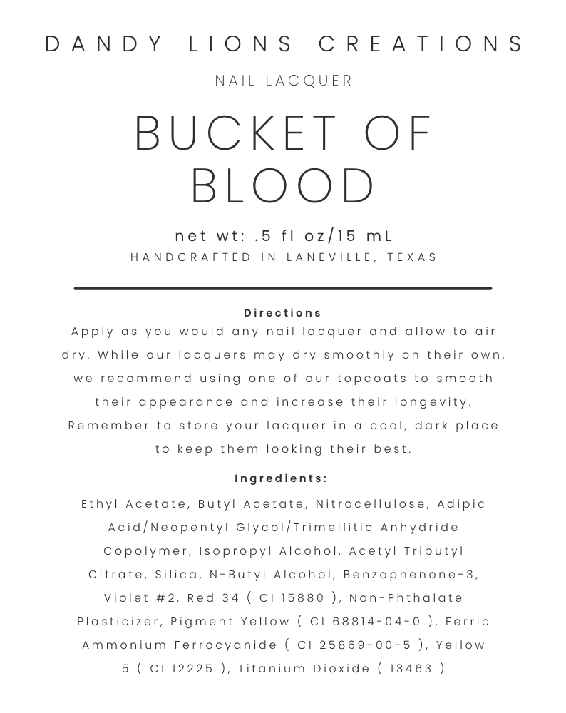 Bucket of Blood nail lacquer