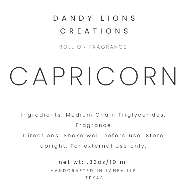 Capricorn roll on fragrance