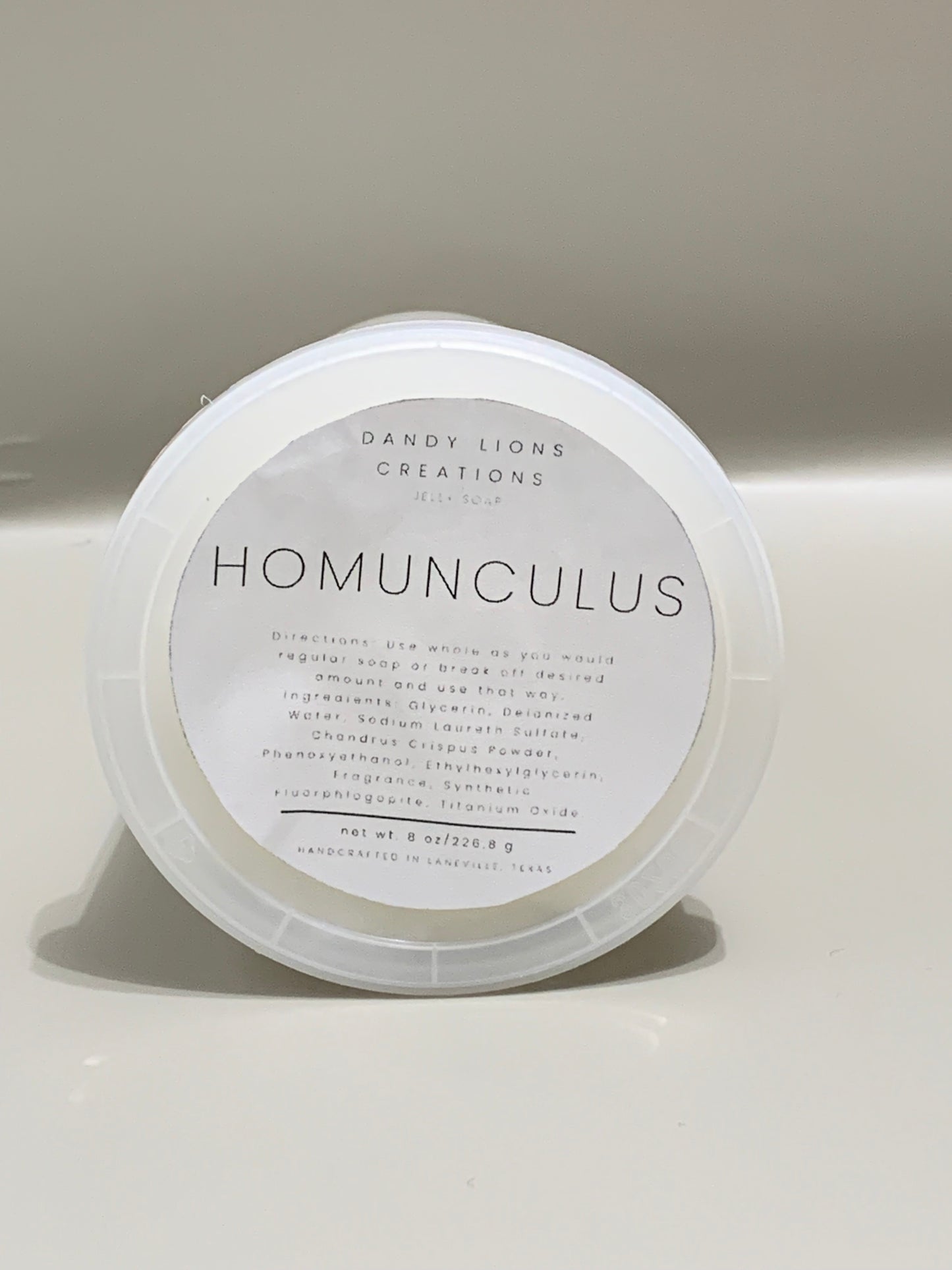 Homunculus jelly soap