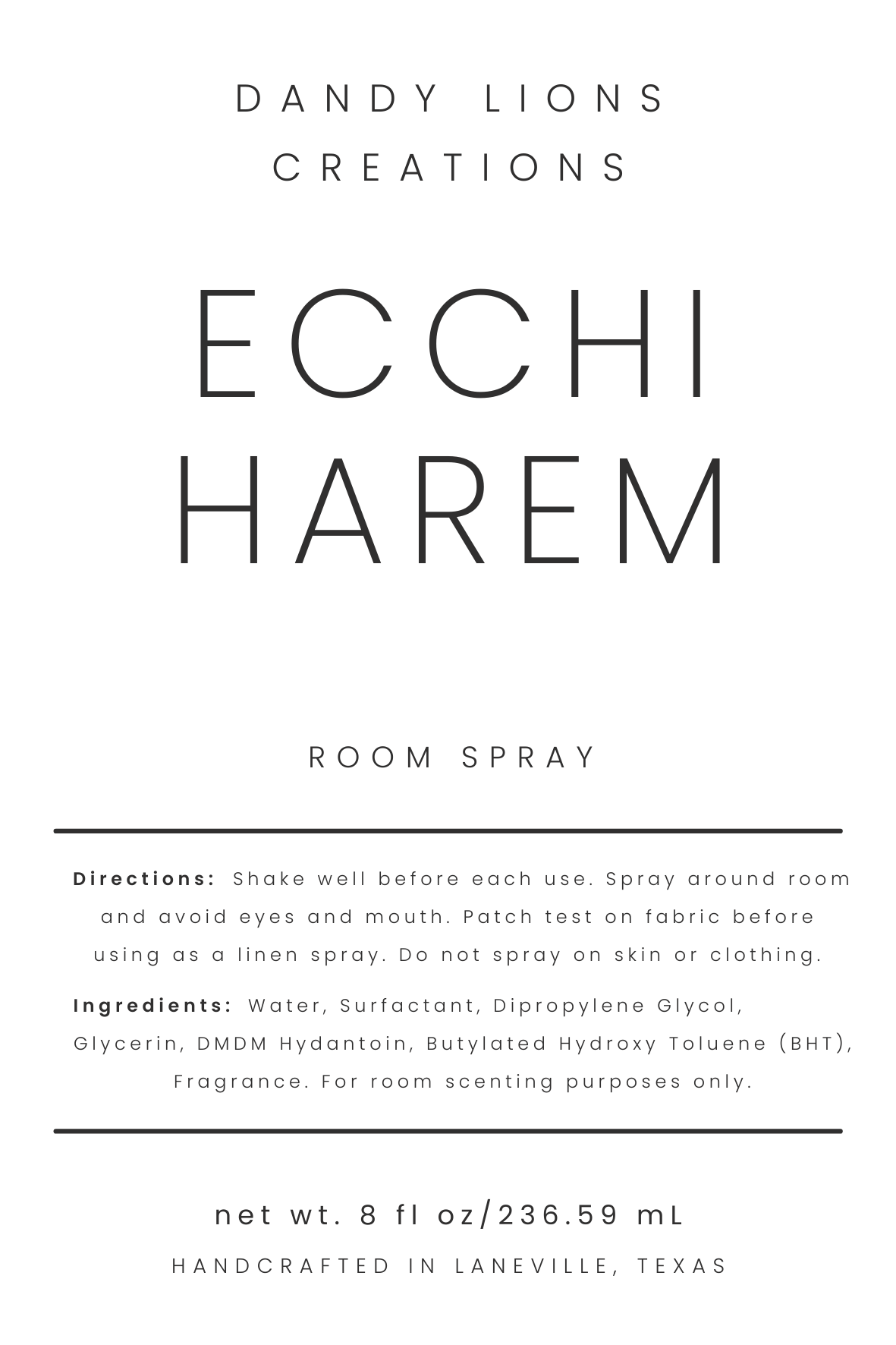 Ecchi Harem room spray