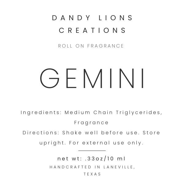 Gemini roll on fragrance