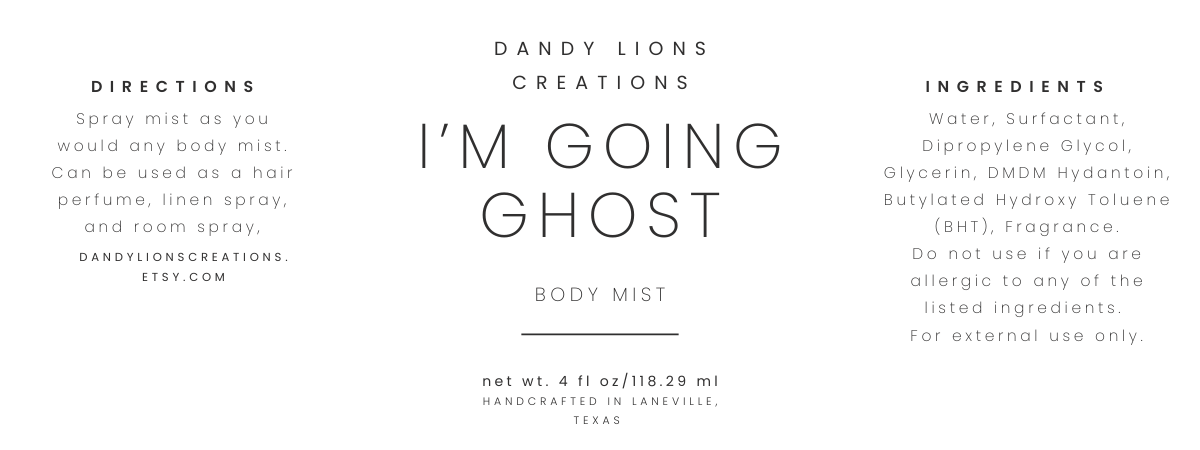 Ghost Transformation body mist