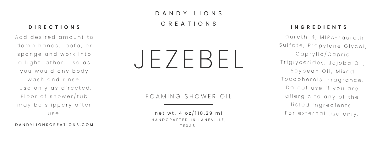 Jezebel foaming shower oil