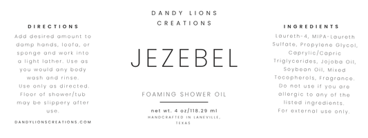 Jezebel foaming shower oil