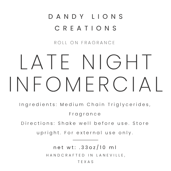Late Night Infomercial roll on fragrance