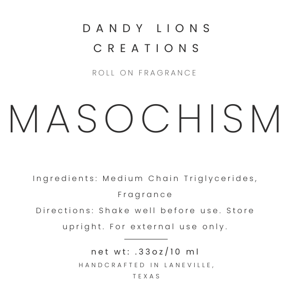 Masochism roll on fragrance