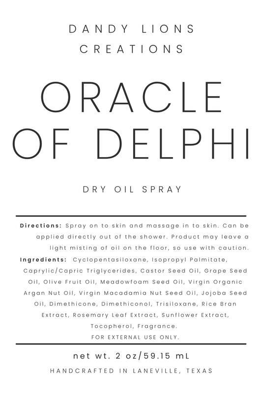 Oracle of Delphi dry oil spray