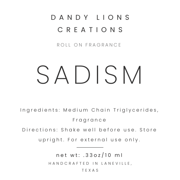 Sadism roll on fragrance