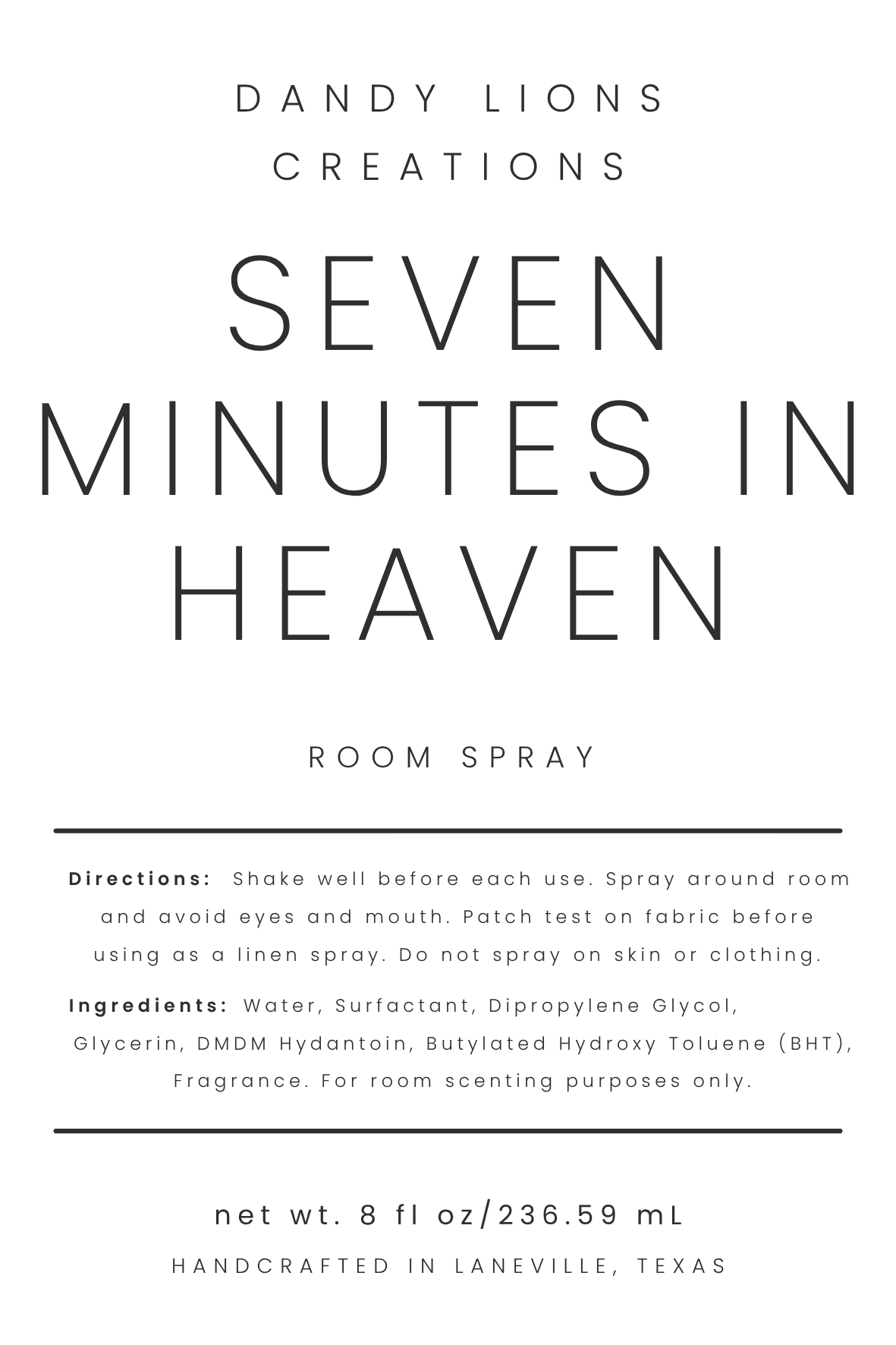 Seven Minutes In Heaven room spray