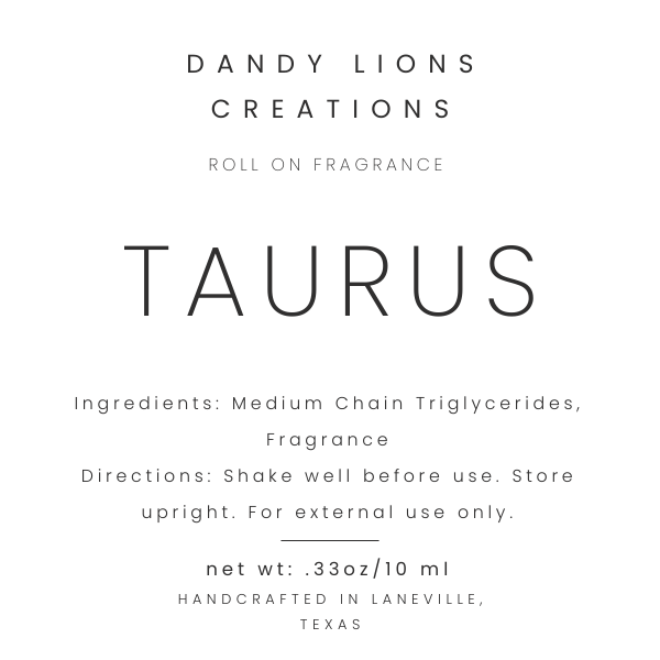 Taurus roll on fragrance