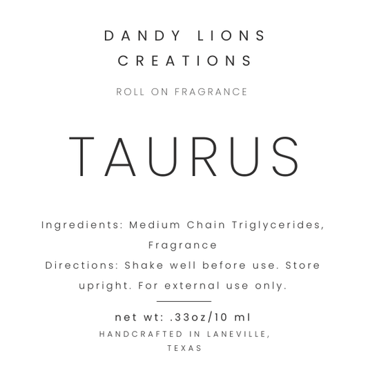 Taurus roll on fragrance