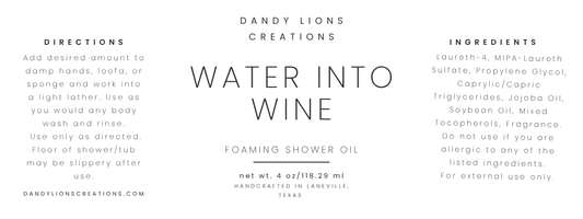 Water into Wine foaming shower oil